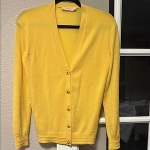 Tory Burch Yellow Knit Cardigan Sweater